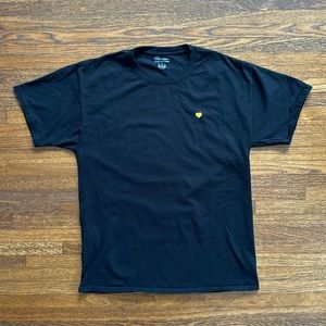 Men’s Black Champion Cotton Short Sleeve Tee Shirt w/Heart chest logo